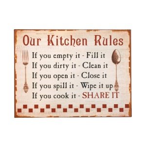 Metallschild *Our Kitchen Rules*