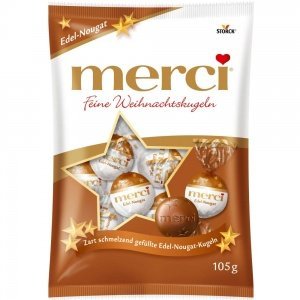 merci Feine Weihnachtskugeln Nougat