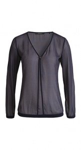 Micro-Print Chiffon-Bluse