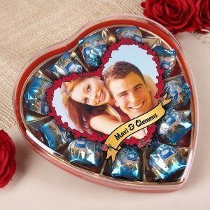 Milchpralinen in Herzdose mit Foto und k