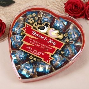 Milchpralinen zu Hochzeit mit Spruchband