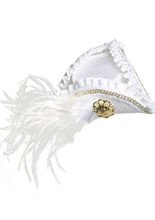 Mini Dreizack Karnevalshut weiss-gold