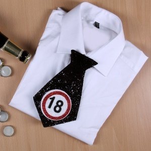 Mini-Krawatte in Schwarz oder Silber zum