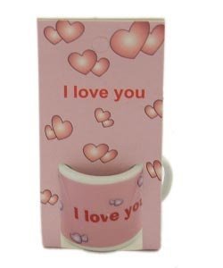 Mini Porzellanbecher *I love you* (rosa)