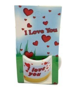 Mini Porzellanbecher *I love you* (weiß)