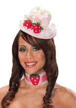 Mini Zylinder Erbeere Törtchen rosa-weis