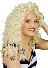 Minipli Langhaar-Locken-Perücke blond
