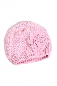 Mit Blüte: Grobstrickmütze