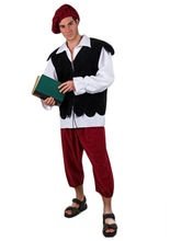 Mittelalter Bürger Kostüm schwarz-rot