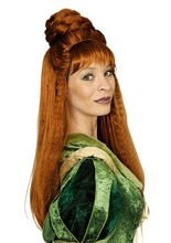 Mittelalter Langhaar-Perücke Zöpfe rot