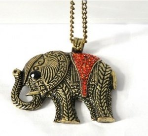 Modeschmuck Elefanten Halskette Gold