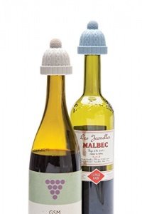 Monkey Business Beanie Silikon Flasche Stop, Blau/Grau, 5,5 x 5 x 5 cm, 2 Stück