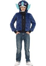 Monster Felljacke für Kinder blau-schwar