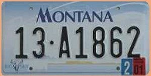 Montana number plate