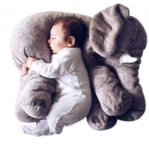 MorisMos Grau Elefant Plüsch Kissen Kinder Baby-Schlafkissen 60x45x25cm