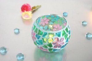 Mosaik Windlicht ""Flower""