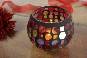 Mosaik Windlicht ""Honey""