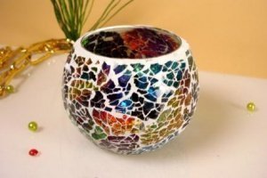 Mosaik Windlicht ""Multicolor""