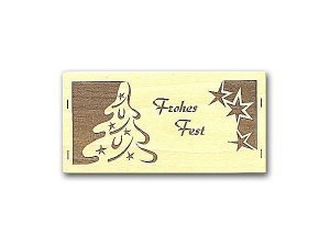 Motivkarte aus Holz - Tannenbaum