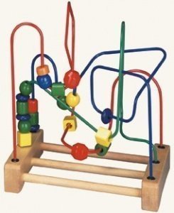 Motorikschleife bunt aus Holz mittelgroß