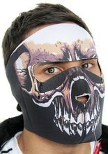 Motorradmaske Totenschädel braun