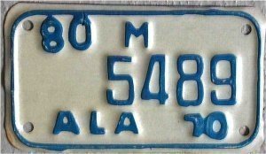 Motorradnummernschild Alabama
