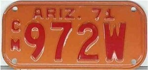 Motorradnummernschild Arizona