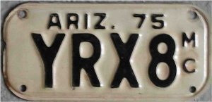 Motorradnummernschild Arizona