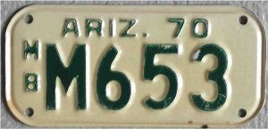 Motorradnummernschild Arizona