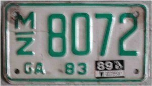 Motorradnummernschild Georgia