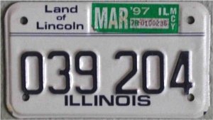 Motorradnummernschild Illinois