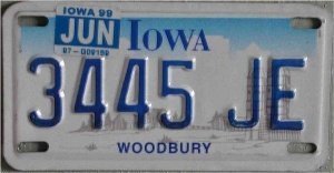 Motorradnummernschild Iowa