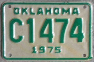 Motorradnummernschild Oklahoma