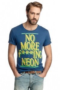 Motto-Print Baumwoll Shirt