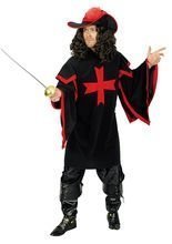 Musketier Cape Mittelalter schwarz-rot