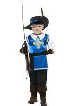Musketier Ritter Kinderkostüm blau-weiss