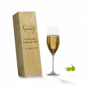 *Muttertag* Sektglas in Holzkiste