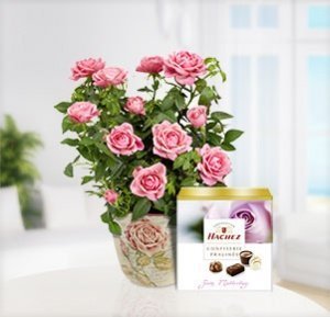 Muttertagsgruß mit Muttertagspralinen