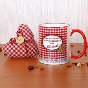 Muttertagsset Herz und Tasse mit Namen