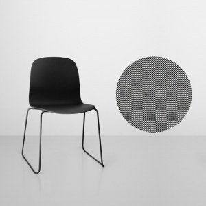 Muuto Visu Stuhl mit Kufengestell Schwar