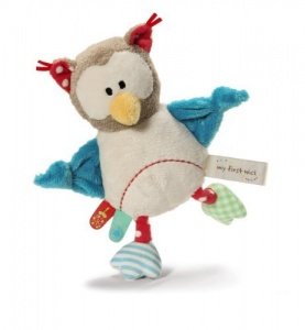 Greifling Eule mit Rassel