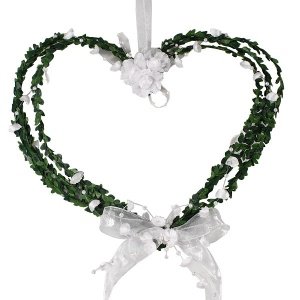 Myrtenschmuck 3 Herzen, groß, weiß