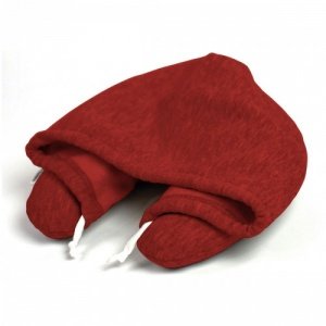 Nackenkissen mit Kapuze - Rot