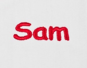 Namens Stickerei Rot