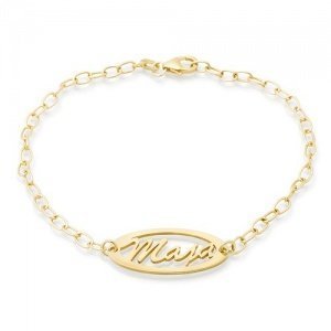 Namensarmband Silber vergoldet