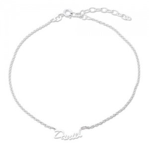 Namensfußkette Silber