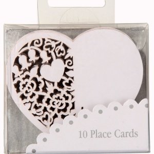 Namenskarten Herz für Gläser, creme, 10 