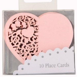 Namenskarten Herz für Gläser, rosa, 10 S