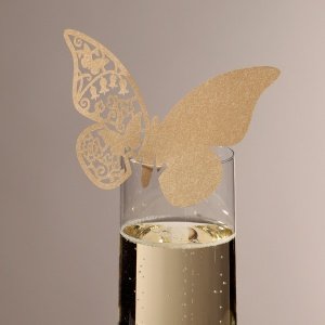 Namenskarten Schmetterling für Gläser, g