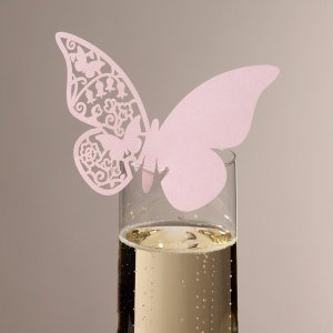 Namenskarten Schmetterling für Gläser, r